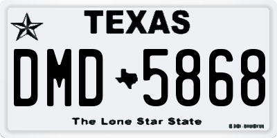 TX license plate DMD5868