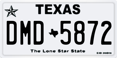 TX license plate DMD5872