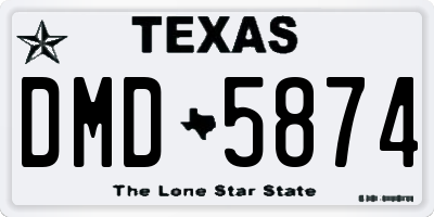TX license plate DMD5874