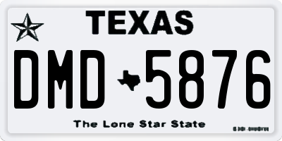 TX license plate DMD5876