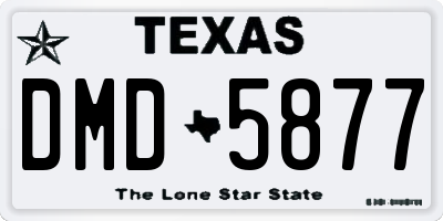TX license plate DMD5877