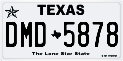 TX license plate DMD5878
