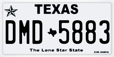 TX license plate DMD5883