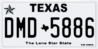 TX license plate DMD5886