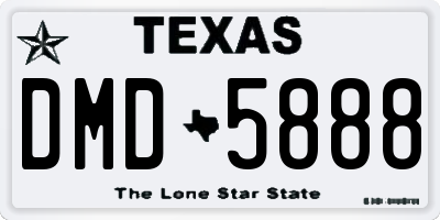 TX license plate DMD5888