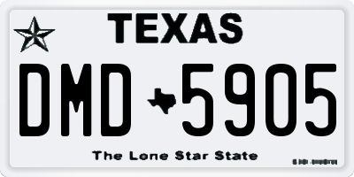 TX license plate DMD5905