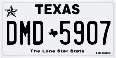 TX license plate DMD5907