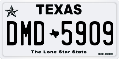 TX license plate DMD5909