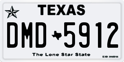 TX license plate DMD5912