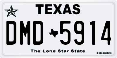 TX license plate DMD5914