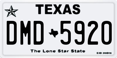 TX license plate DMD5920