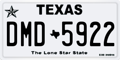 TX license plate DMD5922