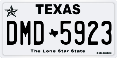 TX license plate DMD5923