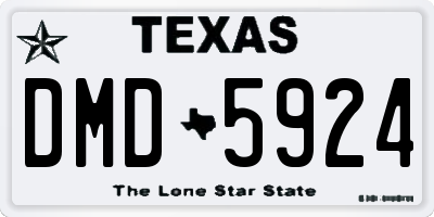 TX license plate DMD5924