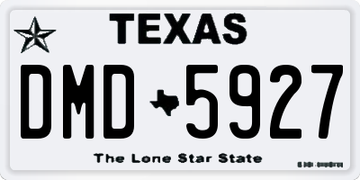 TX license plate DMD5927