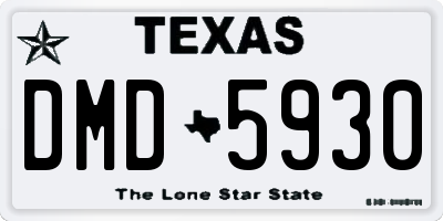 TX license plate DMD5930