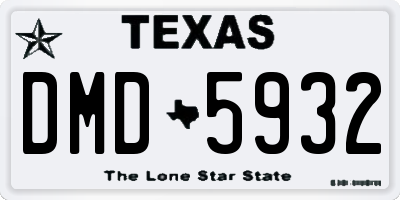 TX license plate DMD5932