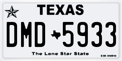 TX license plate DMD5933