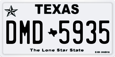 TX license plate DMD5935