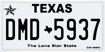 TX license plate DMD5937