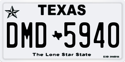 TX license plate DMD5940