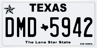 TX license plate DMD5942