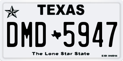 TX license plate DMD5947