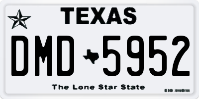 TX license plate DMD5952