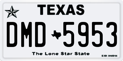TX license plate DMD5953