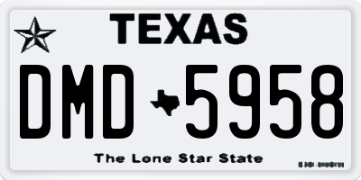 TX license plate DMD5958
