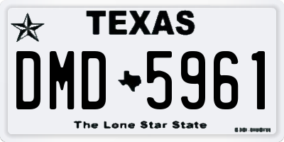 TX license plate DMD5961