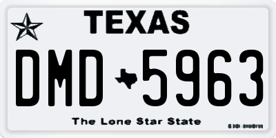 TX license plate DMD5963