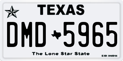 TX license plate DMD5965