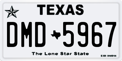 TX license plate DMD5967