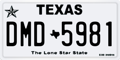 TX license plate DMD5981
