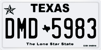 TX license plate DMD5983