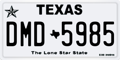 TX license plate DMD5985