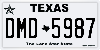 TX license plate DMD5987