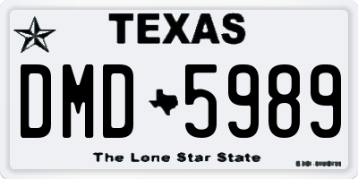 TX license plate DMD5989