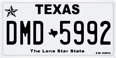 TX license plate DMD5992