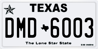 TX license plate DMD6003
