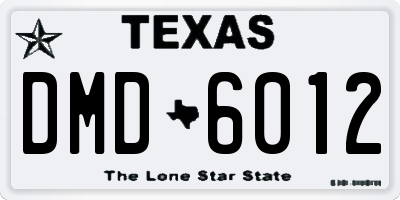 TX license plate DMD6012