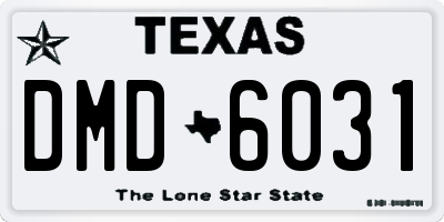 TX license plate DMD6031