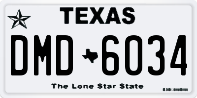 TX license plate DMD6034