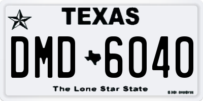 TX license plate DMD6040