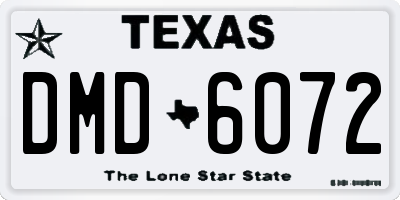 TX license plate DMD6072