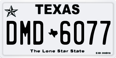 TX license plate DMD6077