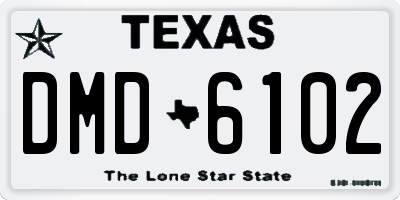 TX license plate DMD6102
