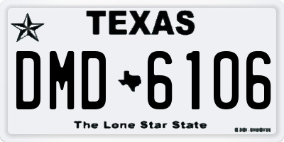 TX license plate DMD6106