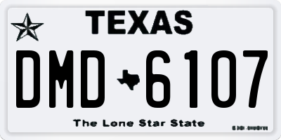 TX license plate DMD6107